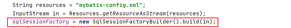 第一步,实例化SqlSessionFactoryBuilder调用方法build